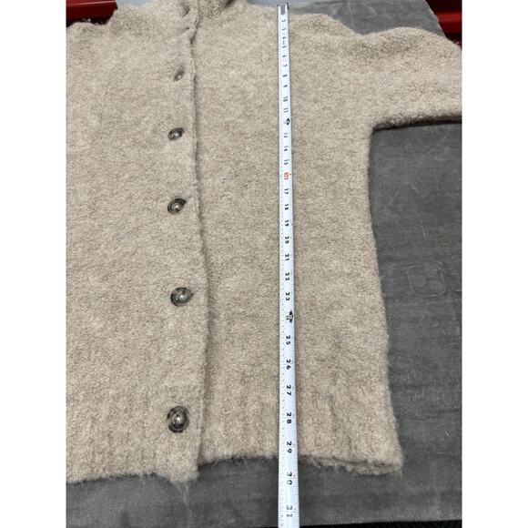 Wilfred Karlis Alpaca Blend Knit Button-Up High Collar Cardigan Beige Sz S - Picture 7 of 10